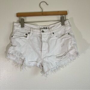Free People White Denim Shorts 28